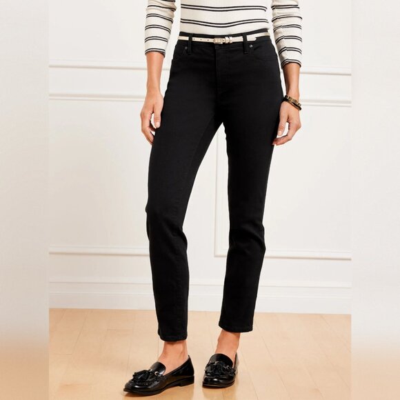 Talbots Slim Ankle Black Jeans 5 Pocket Women's Size 6 - Picture 1 of 12